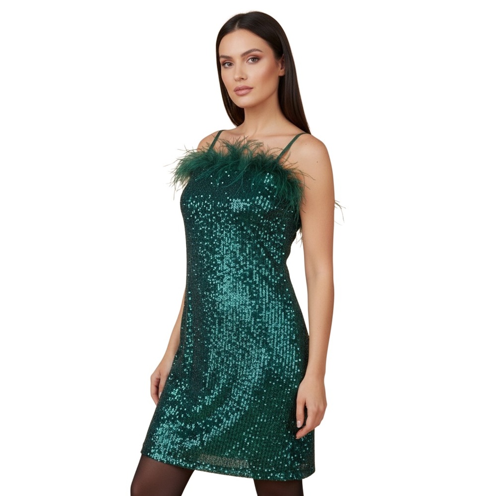 Green Sequin Dress Size 16 NWT